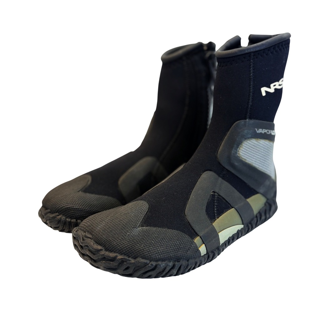 NRS Paddle Water Shoes Black VaporLoft Neoprene Zip Boot Kayak Raft Women's Sz 7